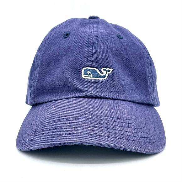 Vineyard Vines Classic Whale Logo Baseball Cap Blue Cotton Adjustable O/S - Picture 2 of 12
